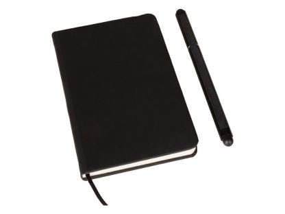 Notizbuch ca. A6 und Kugelschreiber mit Touchscreen-Stift